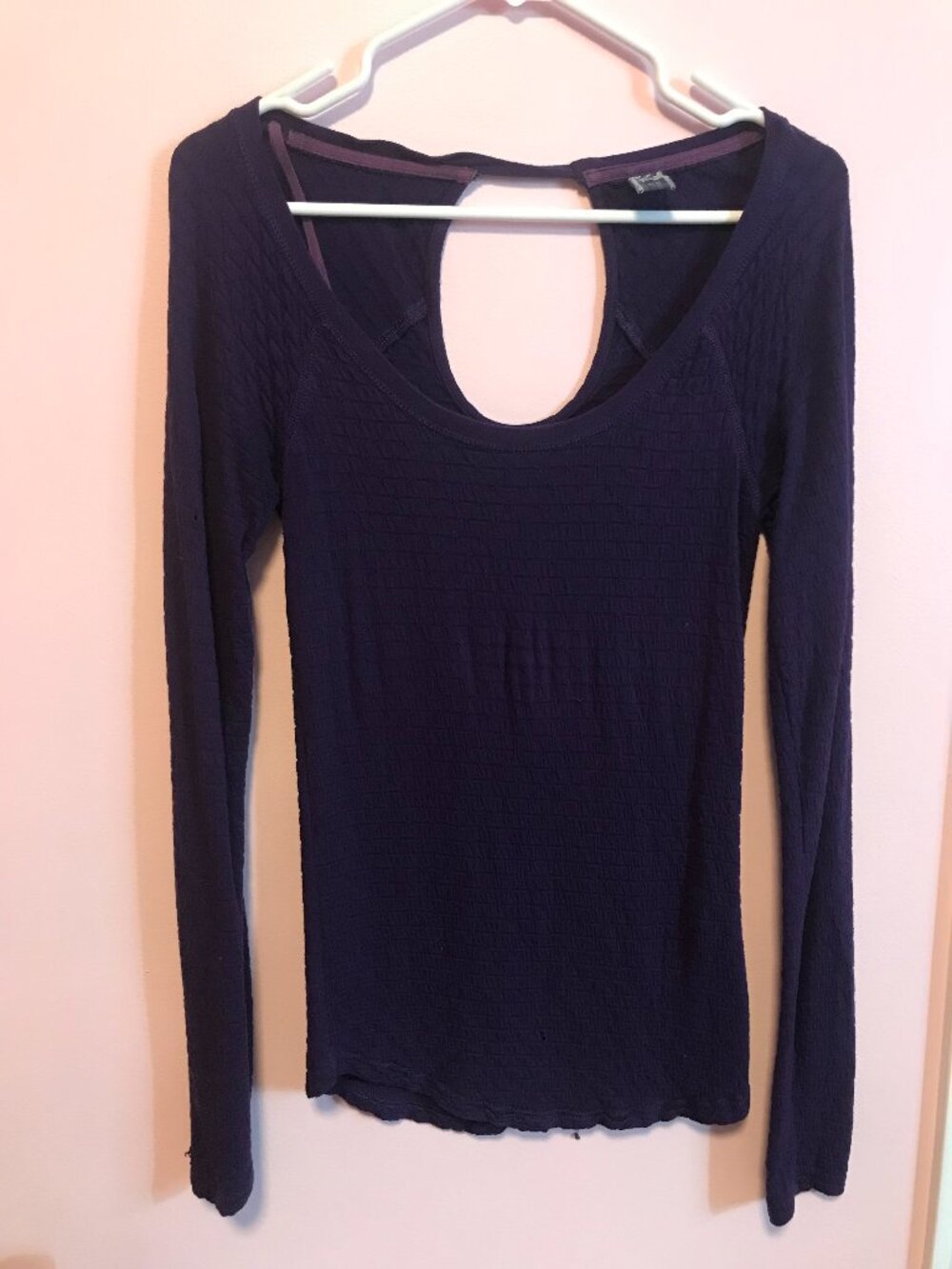 Free People Slim-Fitted Purple Long Sleeve Shirt